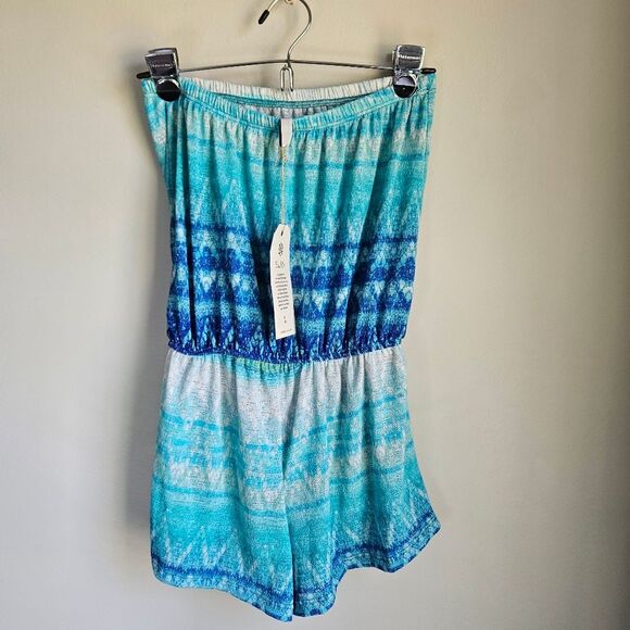 Elan Tube Top Romper Womens Large Beach Coverup Tropical Mermaid Summer Knit NWT - Picture 6 of 8